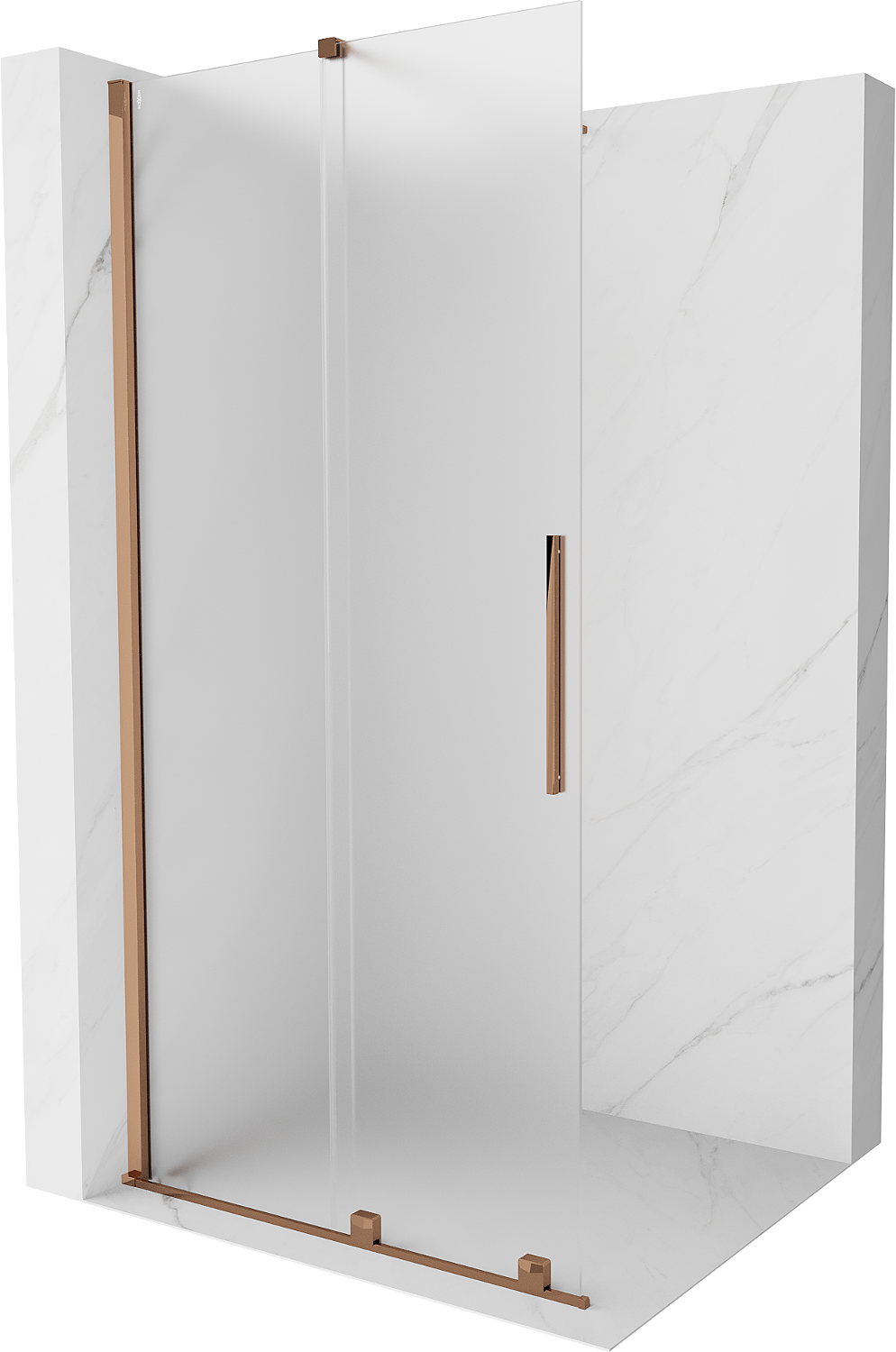 Mexen Velar bewegliche Walk-in Duschwand 110 x 200 cm, satiniert 8 mm, roségold - 871-110-000-33-60