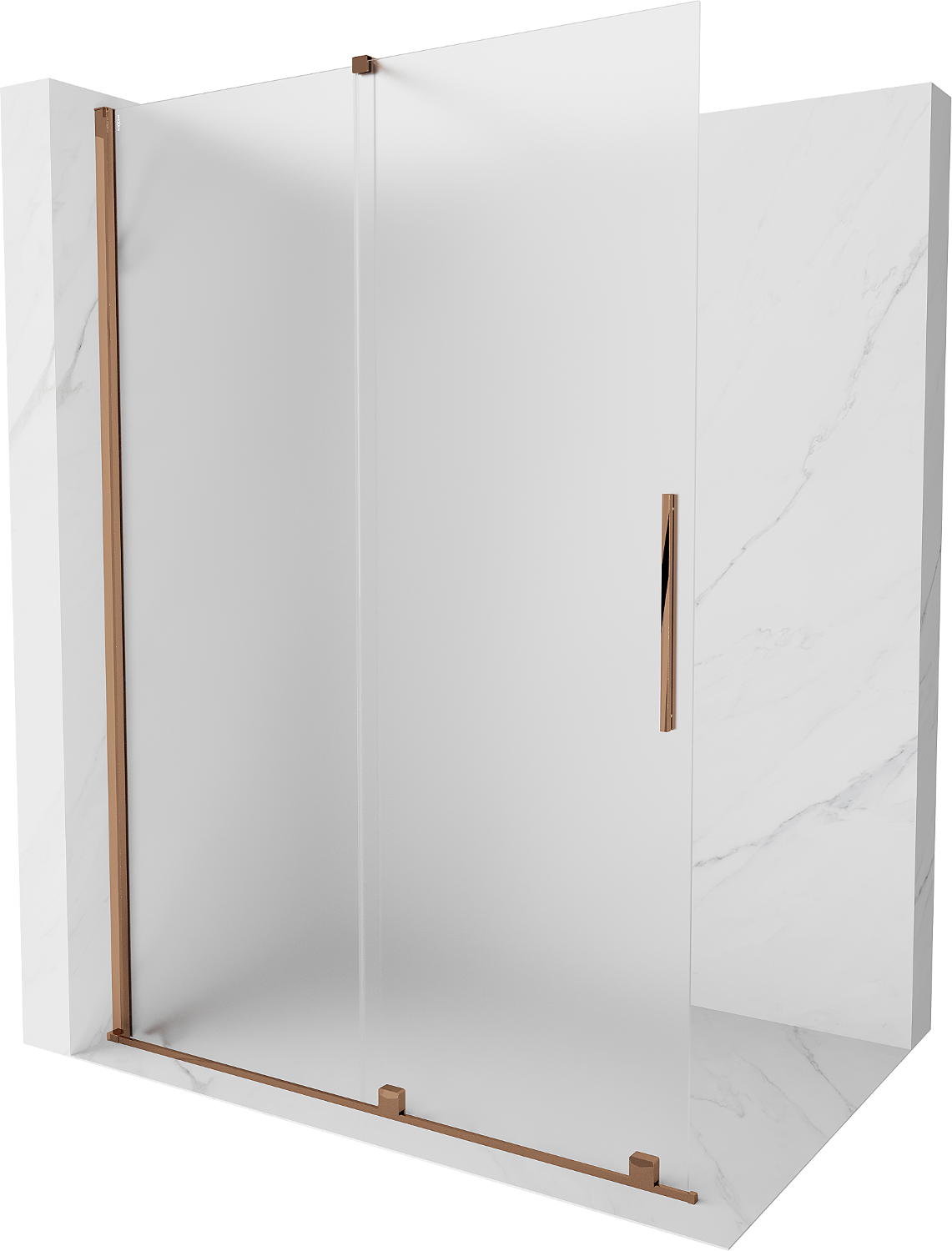 Mexen Velar Duschwand Schiebewand Walk-in 160 x 200 cm, matt 8 mm, roségold - 871-160-000-33-60