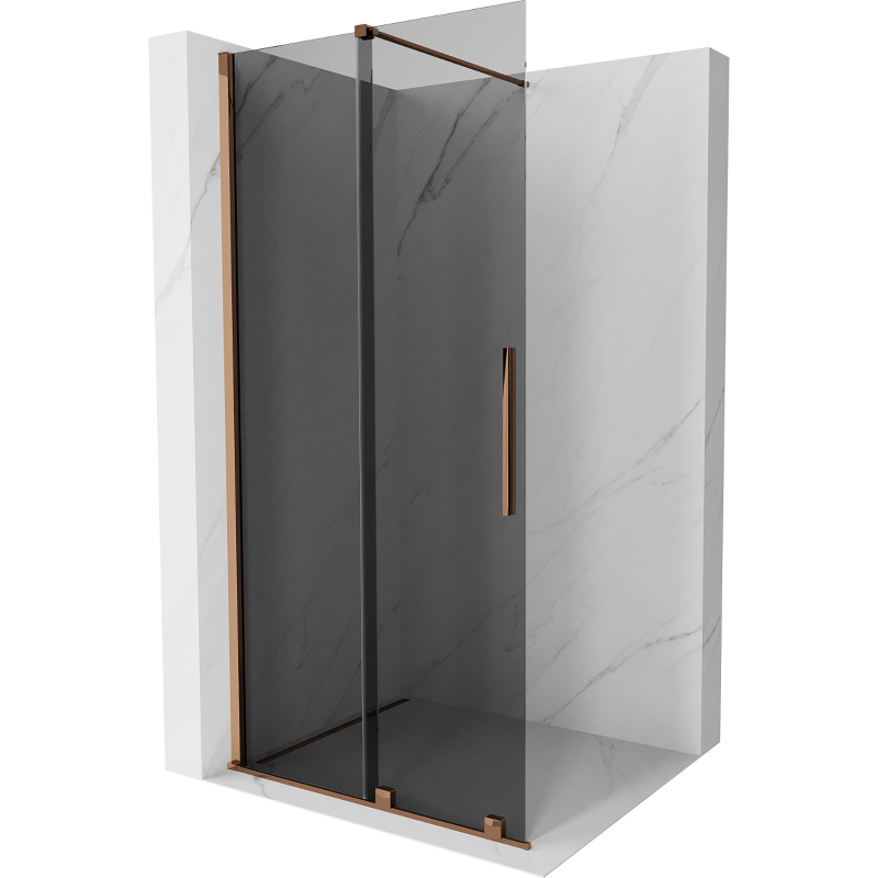 Mexen Velar Duschwand Walk-in 80 x 200 cm, grafit 8 mm, roségold - 871-080-000-43-60