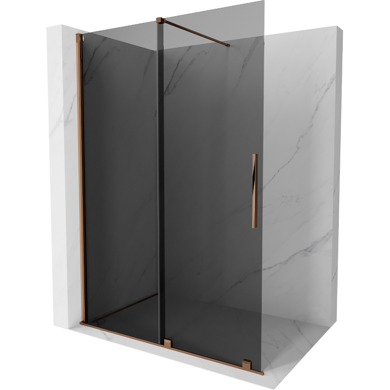 Mexen Velar Walk-in Duschwand 150 x 200 cm, graphit 8 mm, roségold - 871-150-000-43-60