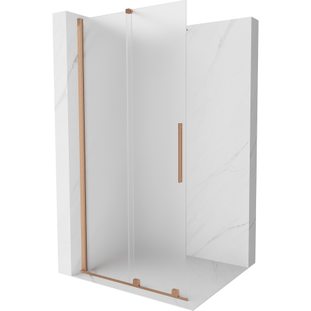 Mexen Velar Walk-in Duschwand 100 x 200 cm, satiniert 8 mm, gebürstetes Messing - 871-100-000-33-65