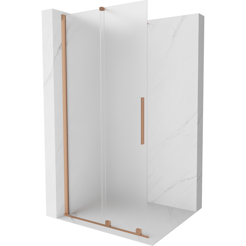 Mexen Velar Duschwand Walk-in 85 x 200 cm, satinierte 8 mm, gebürstetes Messing - 871-085-000-33-65