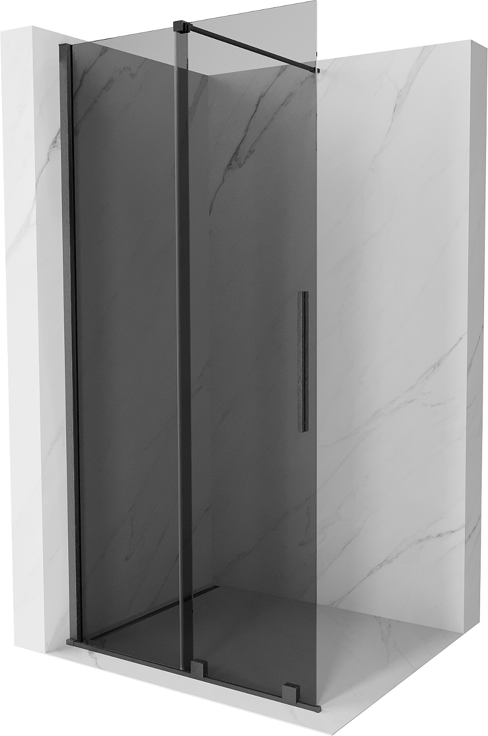 Mexen Velar Walk-in-Duschwand 90 x 200 cm, graphit 8 mm, gebürstetes gun gray - 871-090-000-43-66