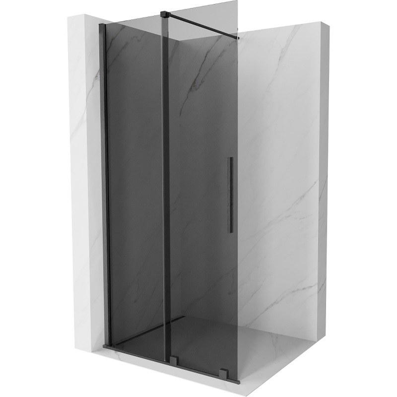 Mexen Velar Dusche Walk-in Wand 120 x 200 cm, graphit 8 mm, gebürstet Gun Gray - 871-120-000-43-66