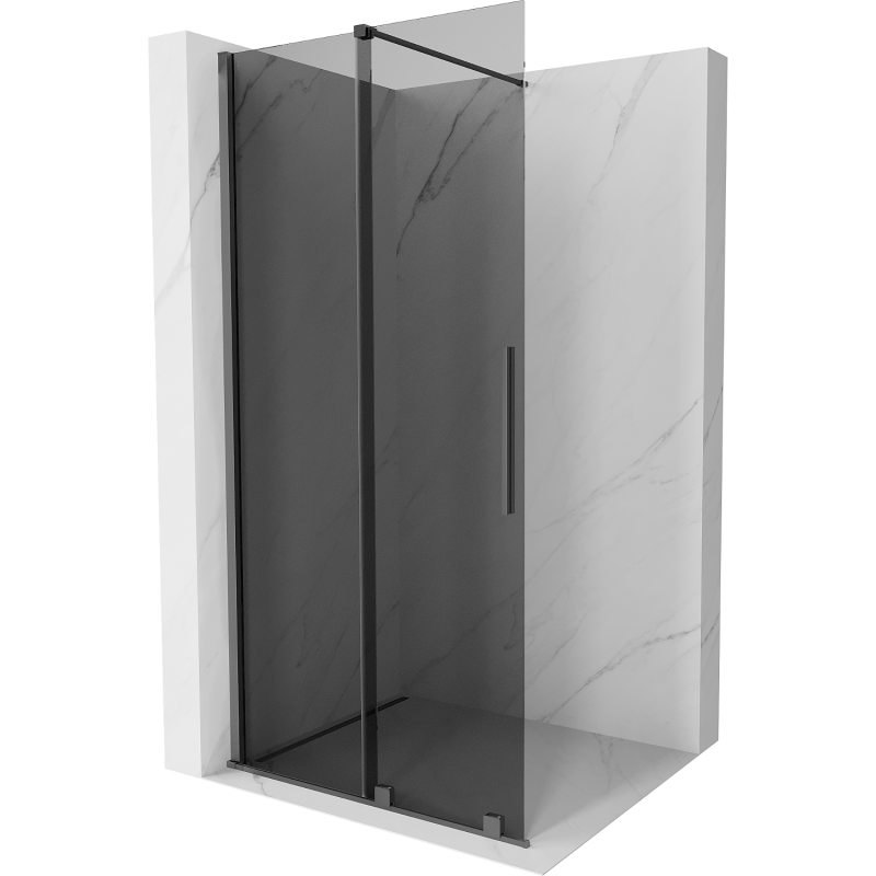 Mexen Velar Duschwand verschiebbare Walk-in 110 x 200 cm, graues 8 mm Glas, Gun Metal - 871-110-000-43-95