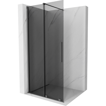 Mexen Velar Duschwand verschiebbare Walk-in 110 x 200 cm, graues 8 mm Glas, Gun Metal - 871-110-000-43-95