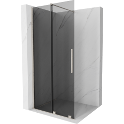 Mexen Velar Faltwand Dusche Walk-in 90 x 200 cm, graphit 8 mm, gebürstetes Nickel - 871-090-000-43-97