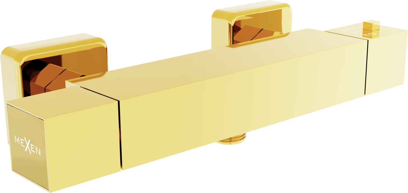 Mexen Cube Thermostat-Duschmischer, Gold - 77200-50