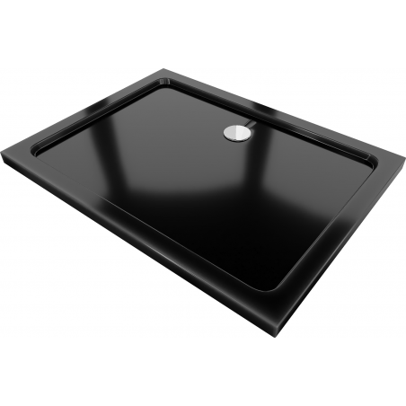 Mexen Flat rechteckige Duschwanne slim 90 x 70 cm, Schwarz, Siphon Chrom - 40707090