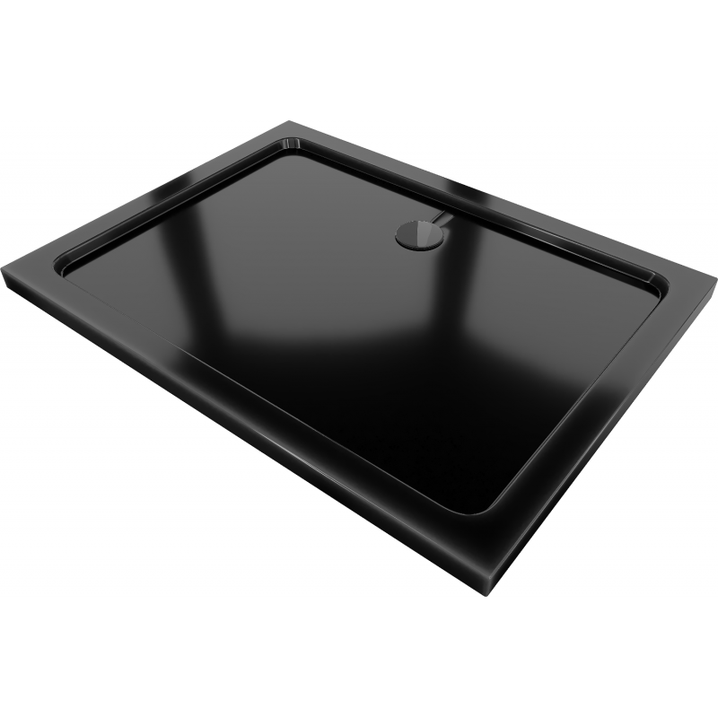 Mexen Flat rechteckige Duschwanne slim 110 x 90 cm, Schwarz, Siphon Schwarz - 40709011B