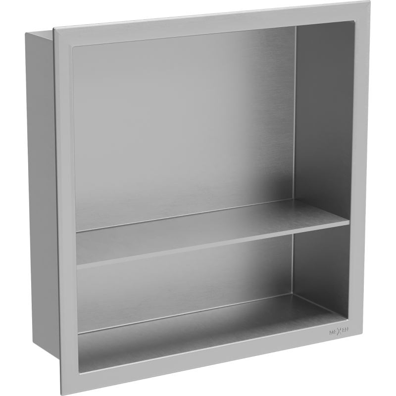 Mexen X-Wall-R Einbauregal mit Flansch und Auflage 30 x 30 cm, inox - 1910303010S