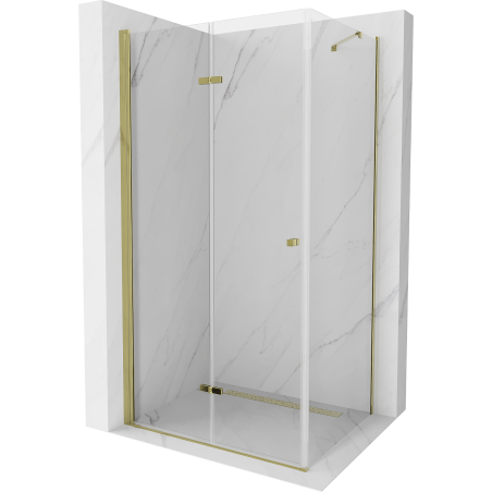 Mexen Lima klappbare Duschkabine 70 x 90 cm, Transparent, Gold - 856-070-090-50-00