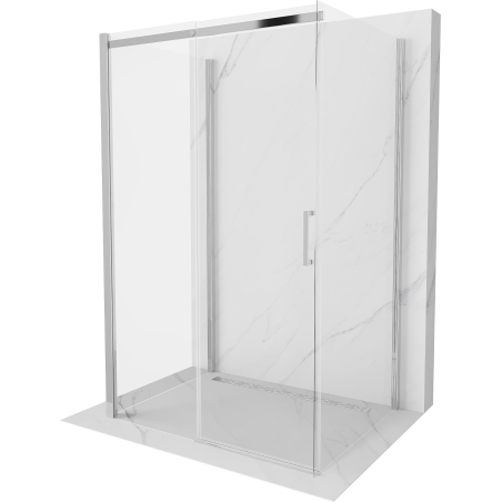 Mexen Omega Duschkabine 3-seitig, verschiebbar 130 x 80 cm, transparent, chrom - 825-130-080-01-00-3S