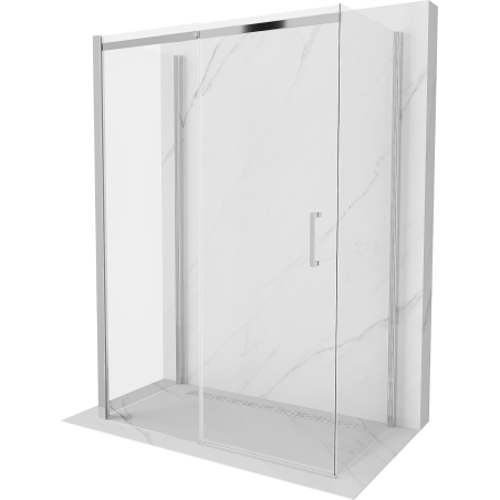 Mexen Omega Duschkabine 3-seitig, verschiebbar 140 x 80 cm, transparent, chrom - 825-140-080-01-00-3S