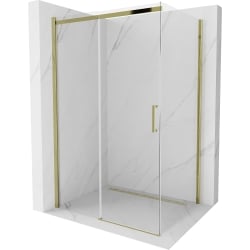 Mexen Omega ausziehbare Duschabtrennung 110 x 80 cm, Transparent, Gold - 825-110-080-50-00