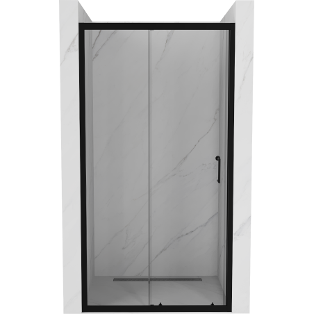 Mexen Apia ausziehbare Duschtür 115 cm, Transparent, Schwarz - 845-115-000-70-00