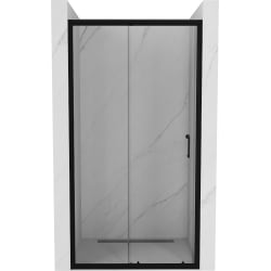 Mexen Apia ausziehbare Duschtür 125 cm, Transparent, Schwarz - 845-125-000-70-00