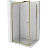 Mexen Apia ausziehbare Duschabtrennung 95 x 80 cm, Transparent, Gold - 840-095-080-50-00