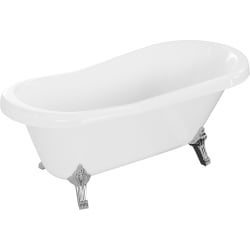 Mexen Retro freistehende Badewanne 150 x 73 cm, Weiß, Chrom Beine - 53251507300-00