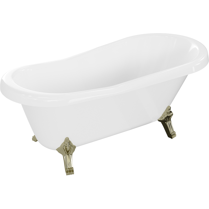 Mexen Retro freistehende Badewanne 150 x 73 cm, Weiß, Gold Beine - 53251507300-50