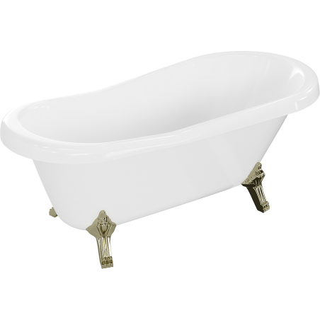 Mexen Retro freistehende Badewanne 150 x 73 cm, Weiß, Gold Beine - 53251507300-50