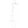 Mexen KT49 Brausegarnitur für Aufputzmontage mit Kopfbrause und Thermostatmischer, Weiß/Gold - 771504993-25