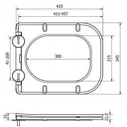 Mexen Sitz mit Absenk-Automatik schlank, duroplast, Schwarz - 39060185