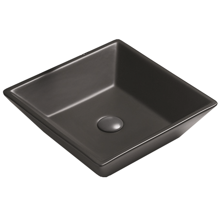 Mexen Pola Aufsatzwaschbecken 41 x 41 cm, Schwarz matt - 22224185