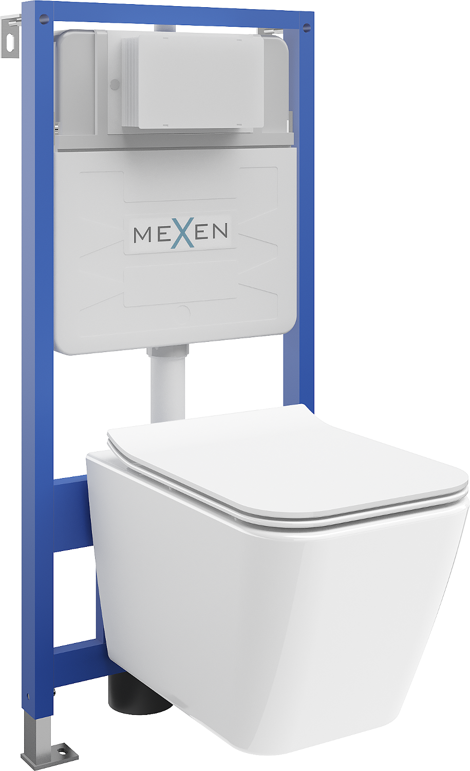 Mexen WC-Unterputzmontageset Felix Slim Rahmen mit WC Cube mit Absenk-Automatik, Weiß - 61030924000