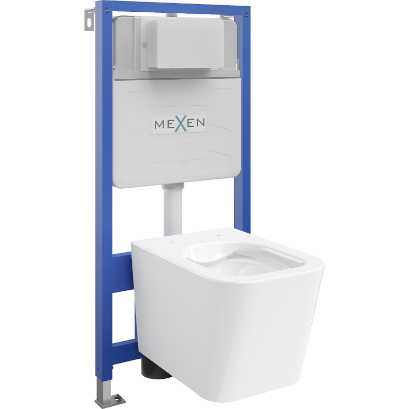 Mexen WC-Unterputzmontageset Felix Slim Rahmen mit WC Teo, Weiß - 6103385XX00