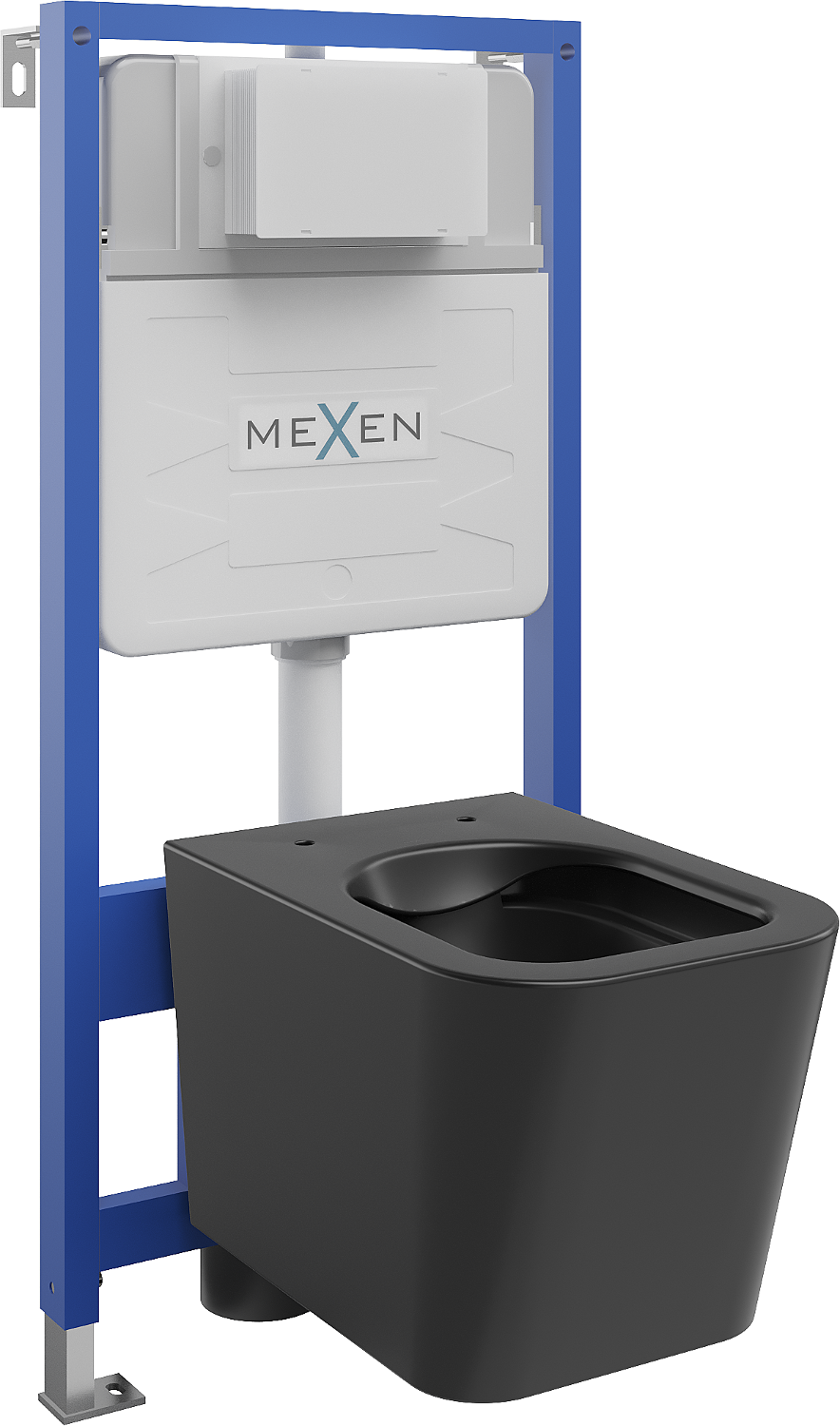 Mexen WC-Unterputzmontageset Felix Slim Rahmen mit WC Teo, Schwarz matt - 6103385XX85