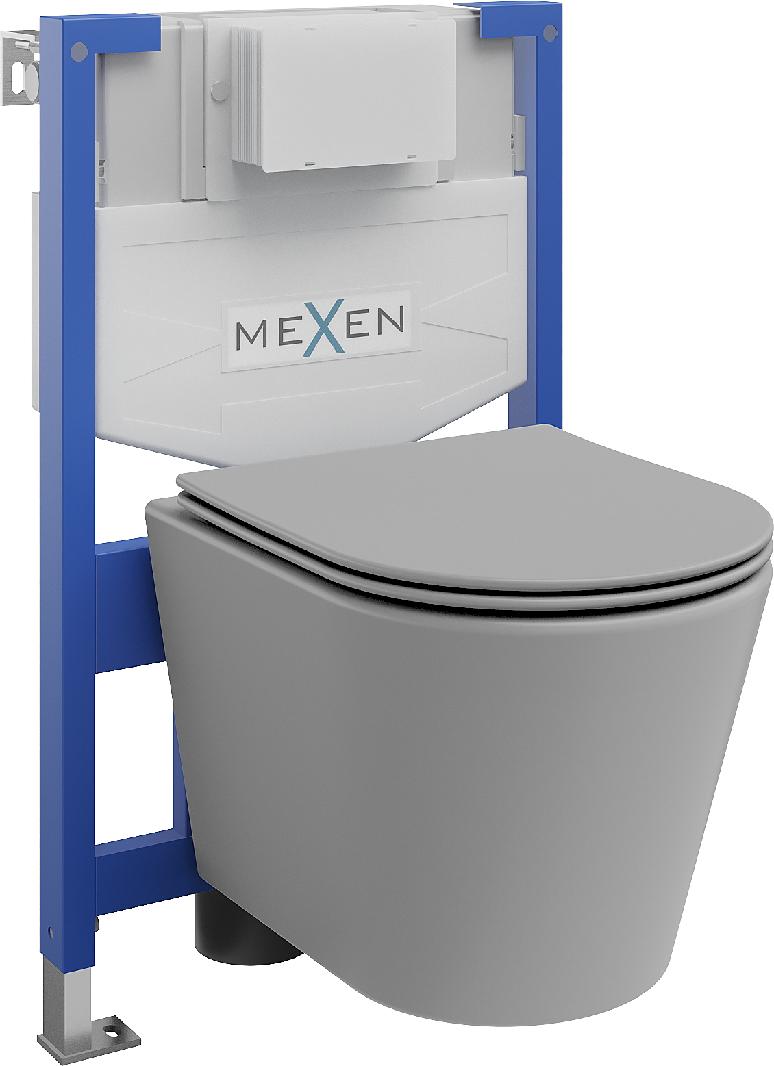 Mexen WC-Unterputzmontageset Felix XS-F Rahmen mit WC Rico mit Absenk-Automatik, Hellgrau matt - 68030724061