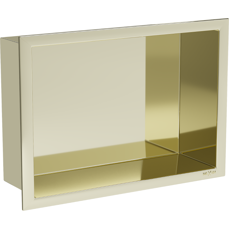 Mexen X-Wall-R Einbauregal mit Flansch 30 x 20 cm, Gold - 1950302010