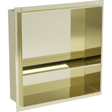 Mexen X-Wall-NR Einbauregal ohne Rahmen mit Ablage 30 x 30 cm, Gold - 1951303010S